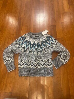 Stellae Dux (Saks Fifth Avenue) Wool-Blend Fair Isle Sweater Size XS NWT